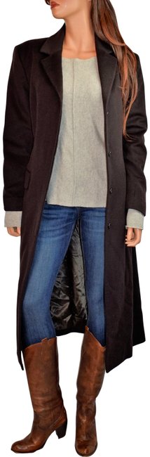 Celine Brown Long Masculine WoolCashmere Coat10 M