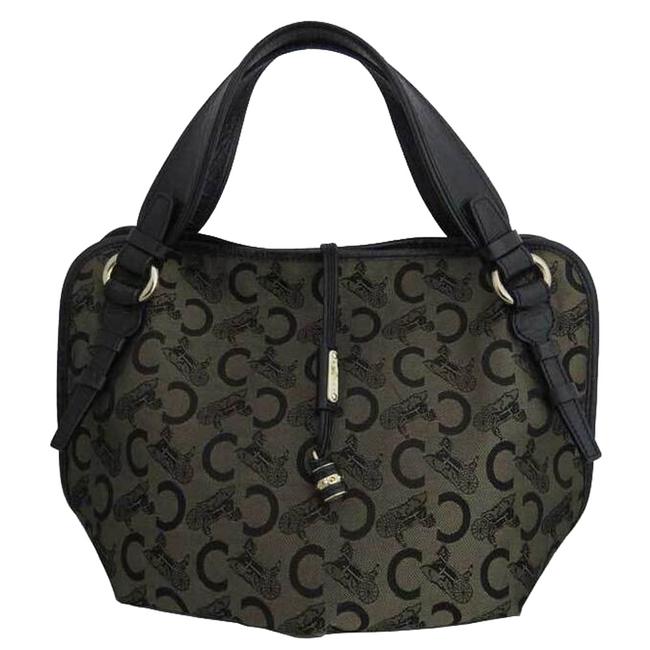 Celine BrownBlack Canvas Bag Satchel