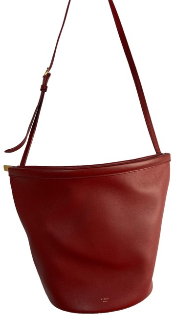 Celine Bucket Clasp 2018 Red Lambskin Leather Cross Body Bag