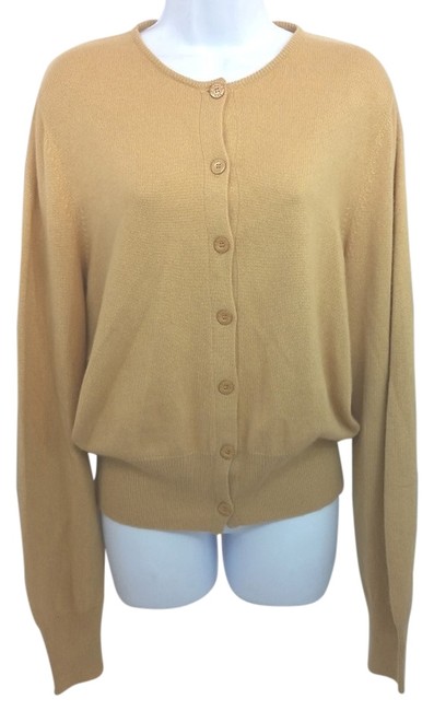 Celine Butterscotch Knit Cashmere Sweater 40 Cardigan6 S