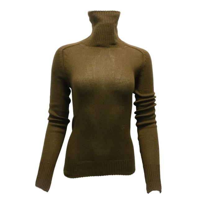 Celine Cashmere Turtleneck Olive Green Sweater