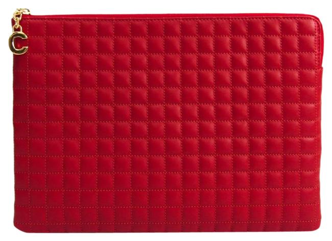 Celine Charm 10b813bfl Womens Red Color Leather Clutch