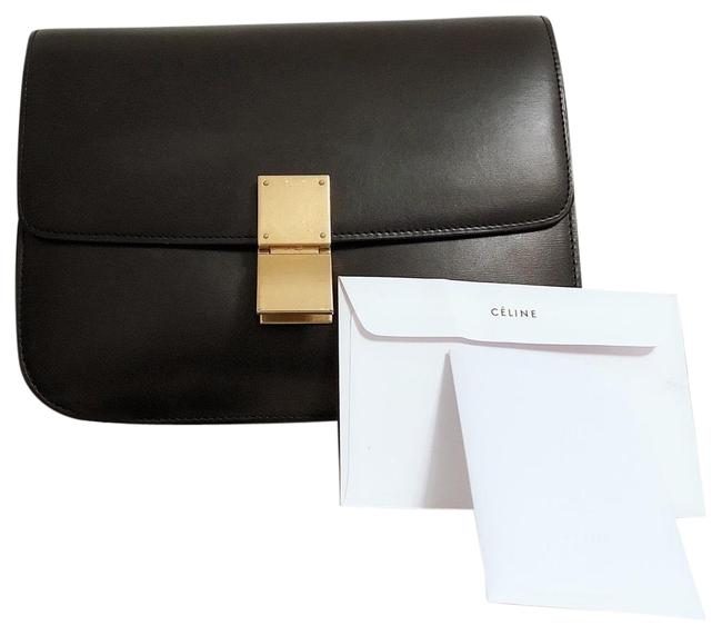 Celine Classic Box Classic Black Calfskin Leather Clutch