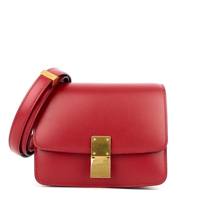 Celine Classic Box Small Red Calfskin Leather Cross Body Bag