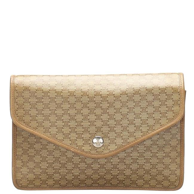 Celine Coated Canvas Flap Clutch