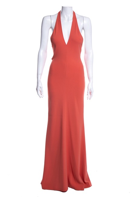 Celine Coral Stretch Halter Long Casual Maxi Dress8 M
