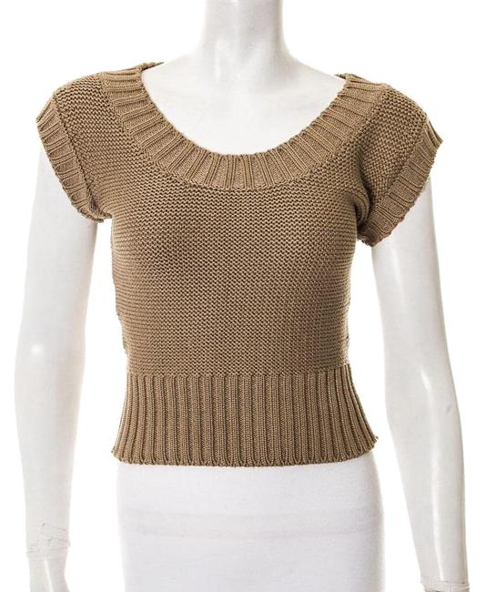 Celine Cropped Scoopneck Camel Sweater