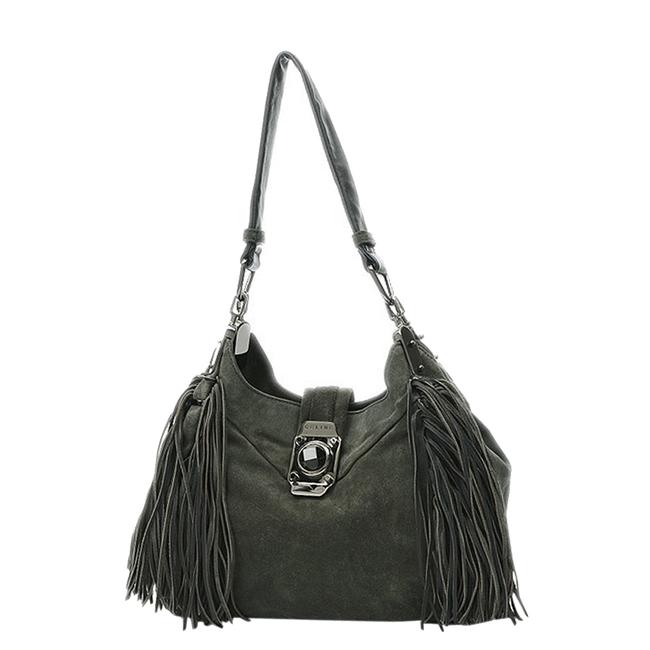 Celine Dimitri Grey Suede Hobo Bag