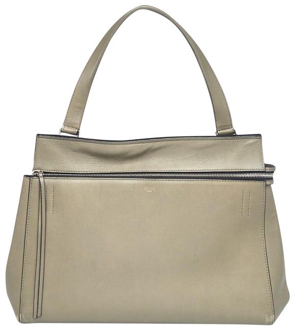Celine Edge Drummed Medium Grey Leather Satchel