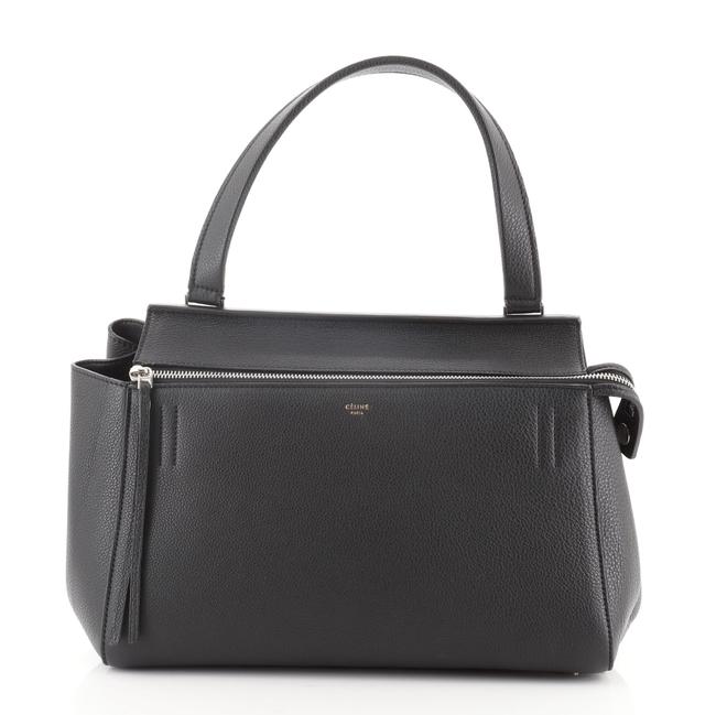 Celine Edge Small Black Leather Satchel