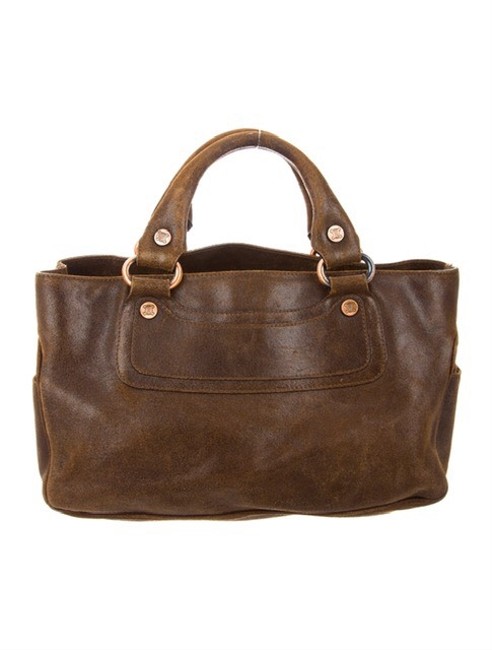 Celine Boogie RareImpossible To Find Chocolate Brown Distressed Leather Satchel