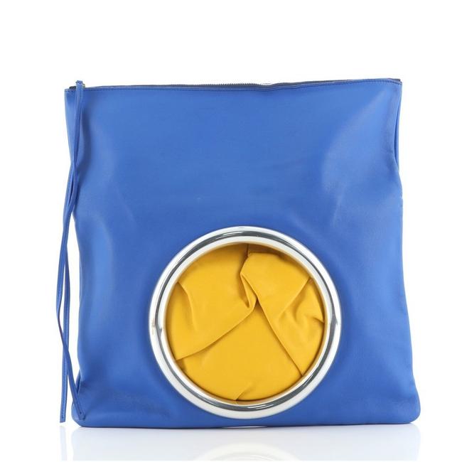 Celine Eyelet Blue Leather Clutch