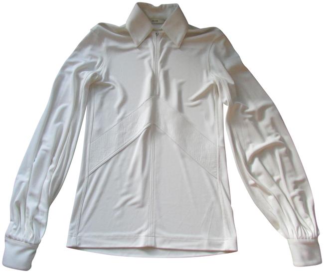 Celine Jersey Fluid Viscose White Leather Chevron Sweater