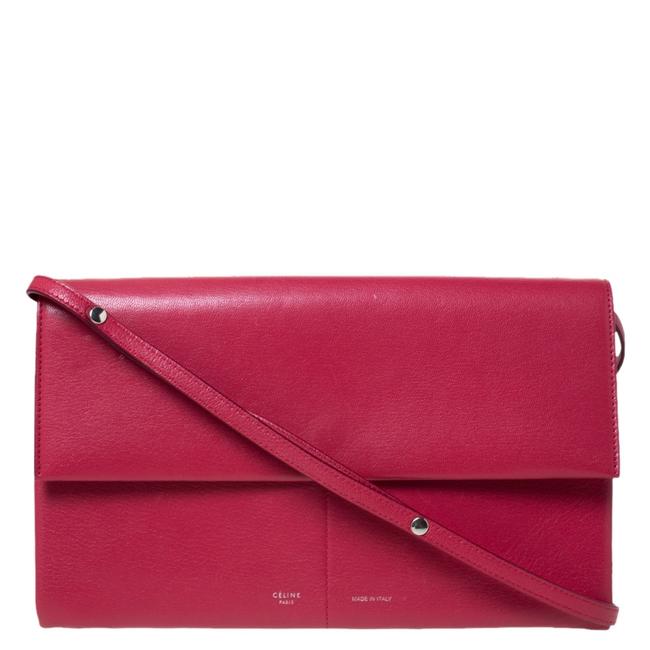 Celine Folded Red Leather Bag Clutch