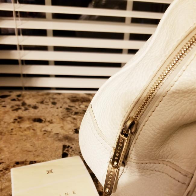 Celine Gently Used White Leather Satchel