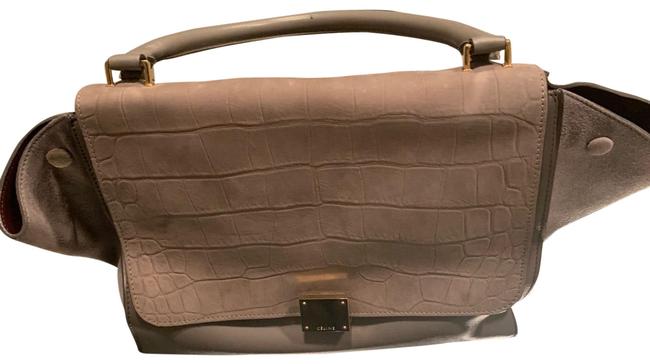 Celine Gray Suede Leather Cross Body Bag