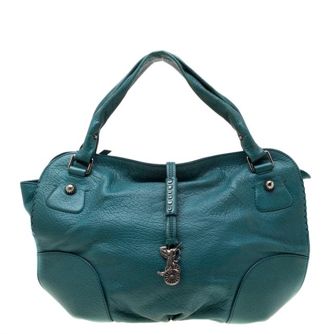 Celine Green Leather Hobo Bag