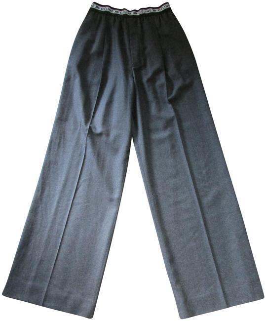 Celine Grey Gray Wool Flannel Logo Pants8 M, 29, 30