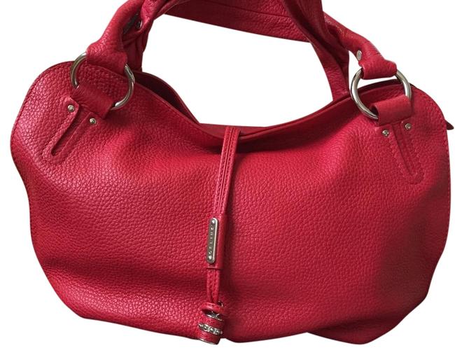 Celine Bittersweet Red Pebbled Leather Hobo Bag