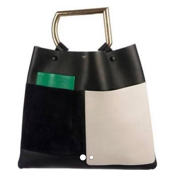 Celine Tote Block Multicolor Leather Hobo Bag