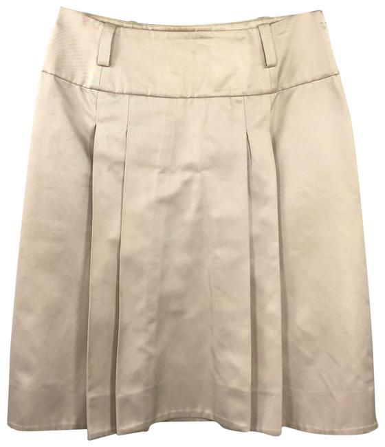 Celine Ivory Belt Silk Pleated Drop Waist Loops Zi Skirt6 S, 28