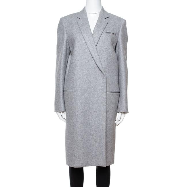 Celine L Grey Cashmere Open Front Long Coat Jacket