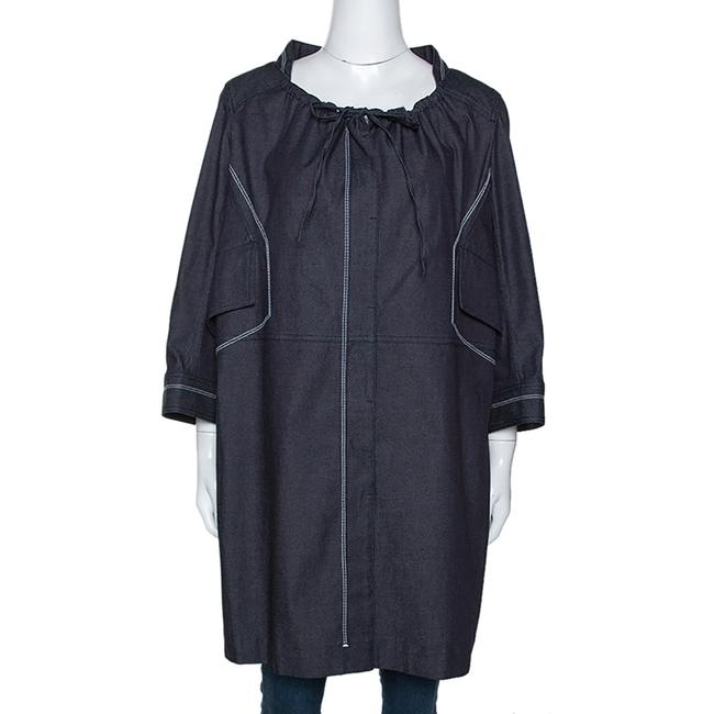 Celine L Navy Blue Denim Button Front Jacket Tunic
