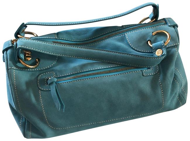 Celine Light Blue Suede Leather Satchel
