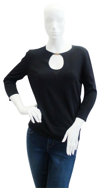 Celine Long Sleeve Silk Black Sweater