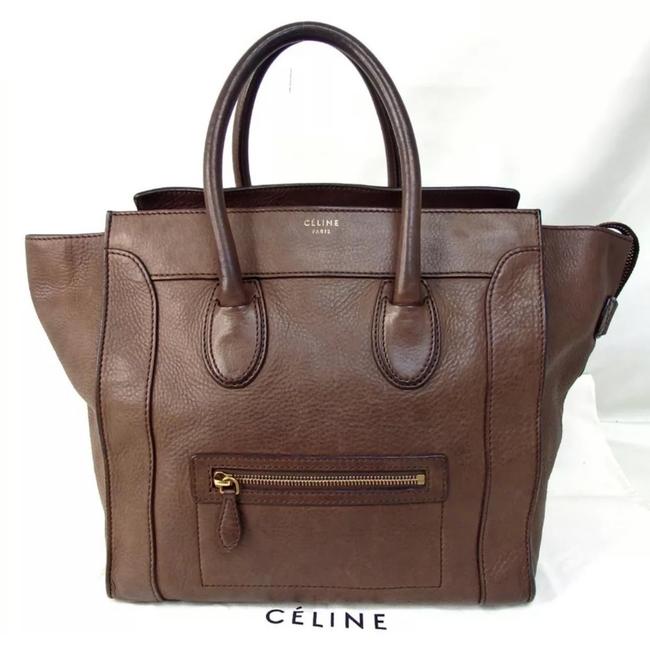 Celine Phantom Luggage Brown Leather Satchel