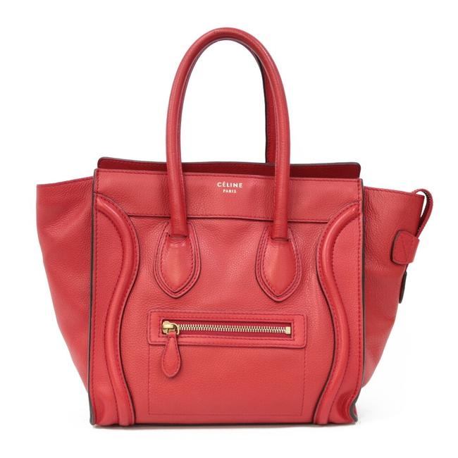 Celine Luggage Handbag Micro Ladies Red Color Satchel