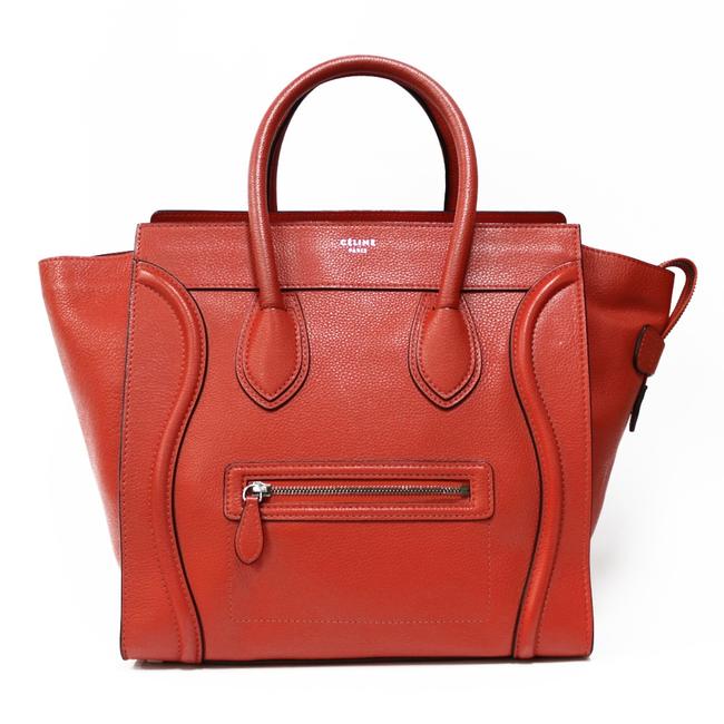 Celine Luggage Handbag Mini Ladies Men Orange Satchel