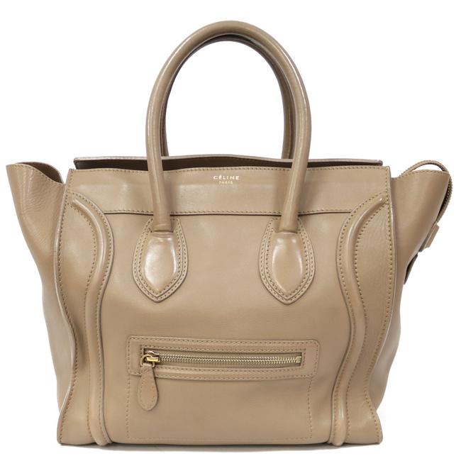Celine Luggage Handbag Mini Shopper Ladies Beige Satchel