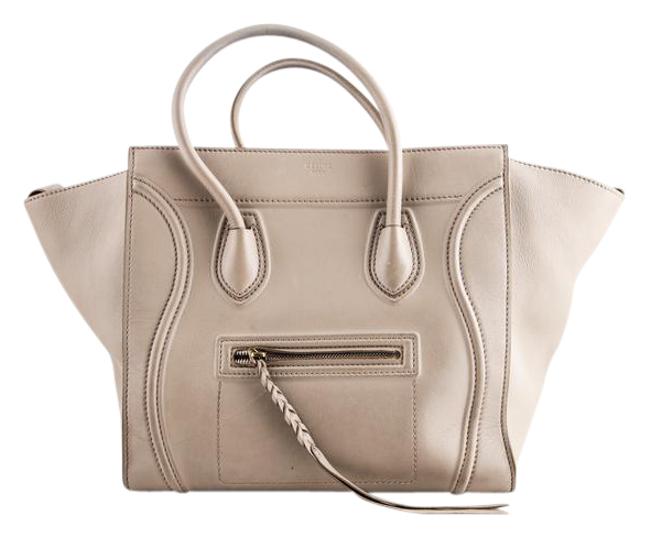 Celine Cabas Phantom Micro Beige Leather Hobo Bag