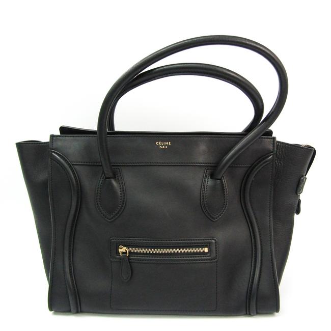 Celine Luggage Womens Handbag Black Leather Satchel
