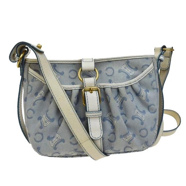 Celine Macadam Canvas Light Blue Cross Body Bag
