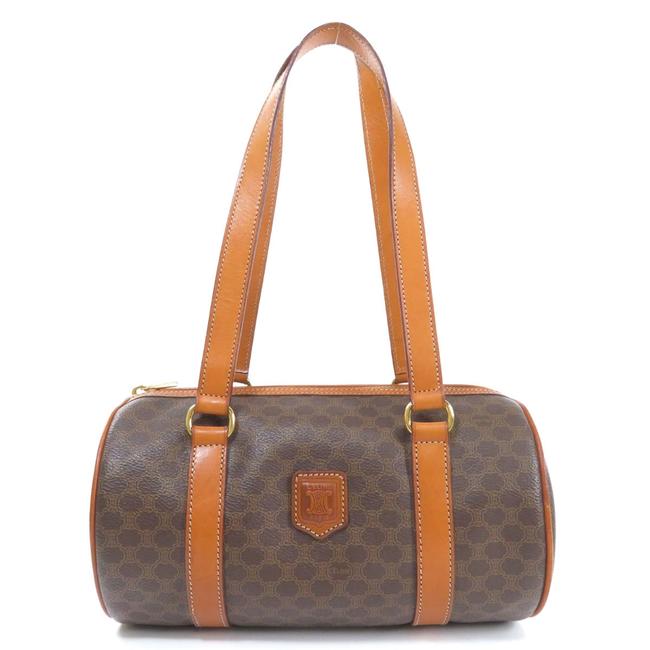 Celine Macadam Handbag Ladies Brown Pvc Satchel