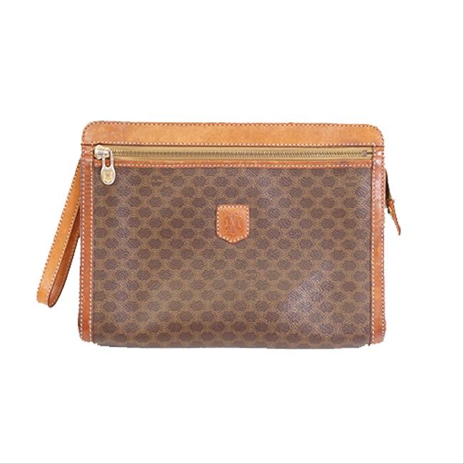 Celine Macadam Womens Brown Pvc Clutch