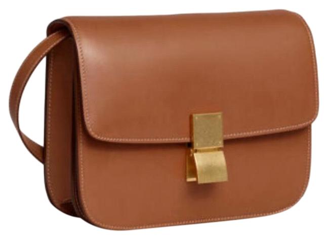 Celine Medium Classic In Natural Tan Calfskin Leather Cross Body Bag
