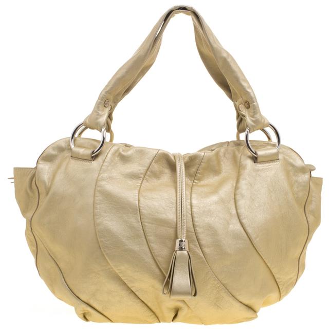 Celine Metallic Gold Leather Bittersweet Hobo Bag