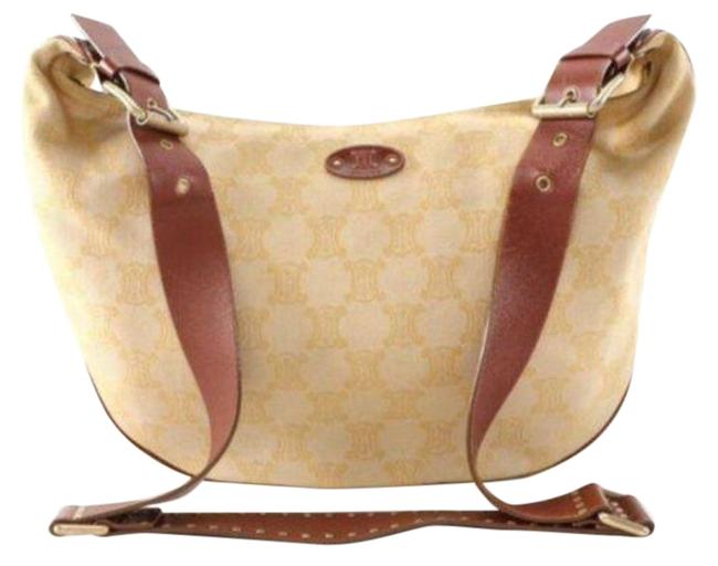 Celine Monogram Cream Canvas and Leather Hobo Bag