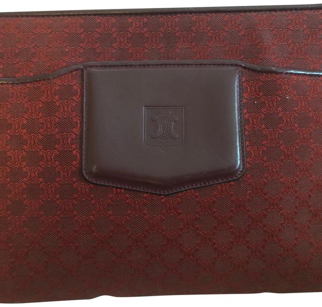 Celine Monogram Wine Fabric Cross Body Bag