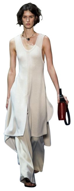 Celine Neutral Neck Sleeveless Tunic Mid length Formal Dress0 XS