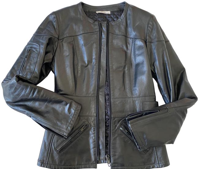 Celine New Black Leather Moto Jacket4 S