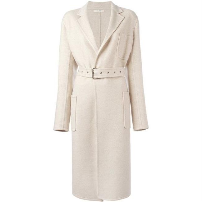 Celine Oatmeal Cashmere Belted Coat6 S