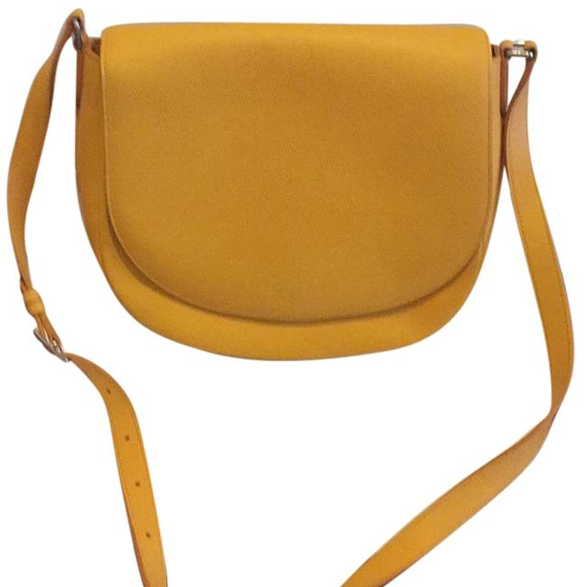 Celine Paraty Yellow Calfskin Cross Body Bag