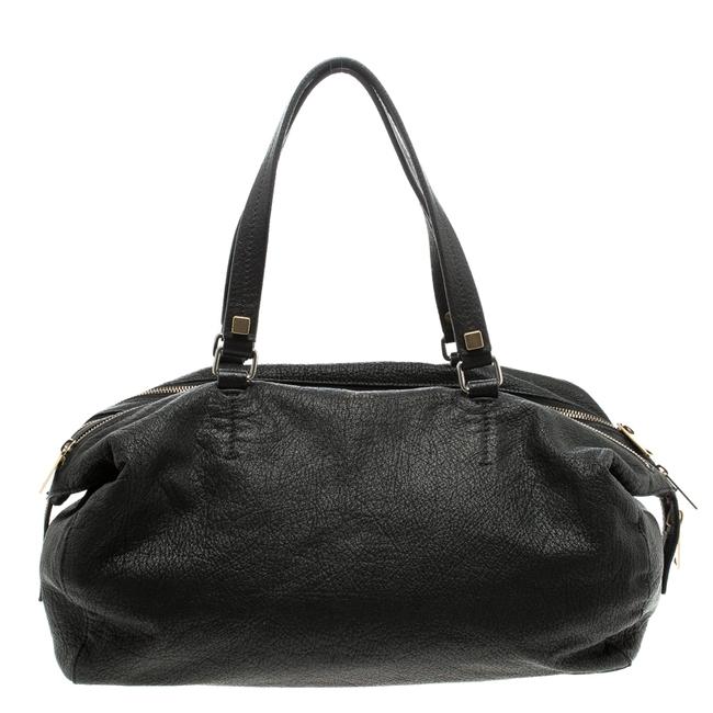 Celine Pebbled Leather Triple Zip Satchel