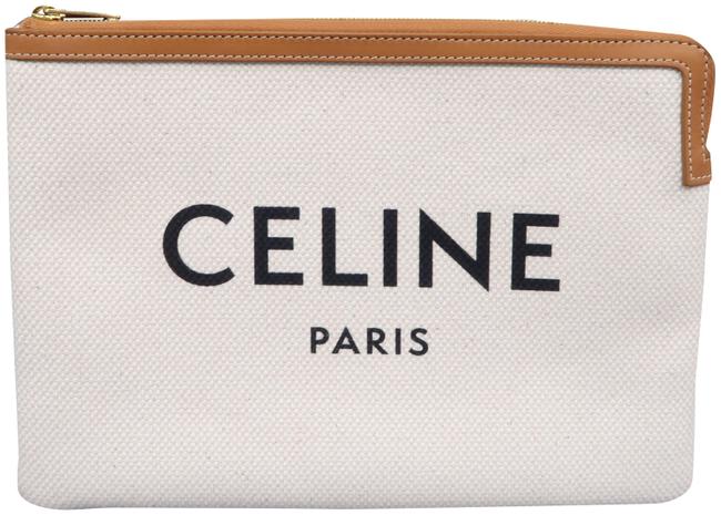 Celine Pouch Beige Nature Canvas Clutch
