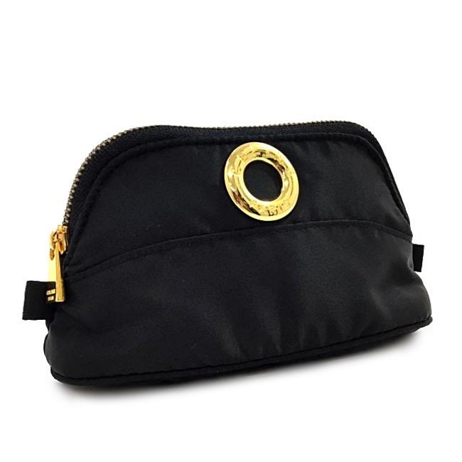Celine Pouch Gold Hardware Ladies Black Nylon Clutch