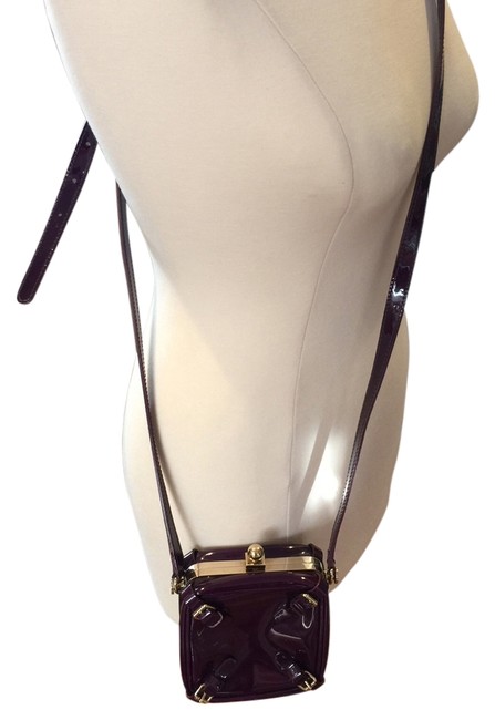 Celine Purple Patent Leather Cross Body Bag